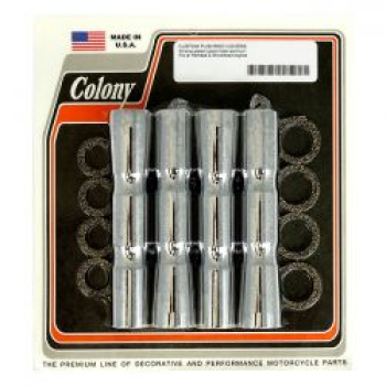 Colony, B.T. gerippter unterer Pushrod-Abdeckungssatz. Verchromt.